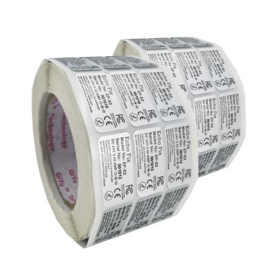 China Custom Printed Waterproof Silver PET Roll Lithium Battery Waterproof Label Interfaces (Tag) Cable Labels Fiber Organizers Stickers Shipping Seal Labels for sale