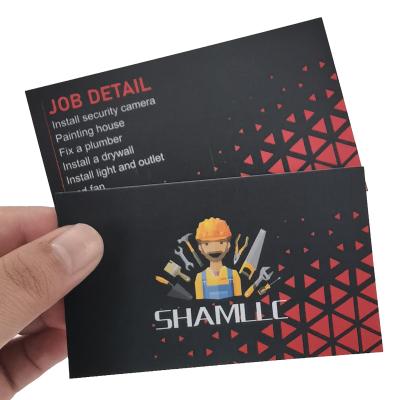 China Brand Protection Custom Printing Machine Black Red Small House Install Repair Business Cards For Purchasing Paper Card With Logo Custom Printing for sale