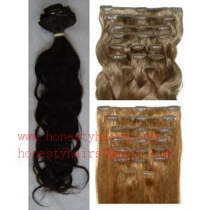 China 100% REMY hair extension, Clips in hair extension 8