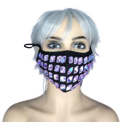 China Breathable Adults Unisex Christmas Mask Fashion Rhinestone DIY Party Mask for sale