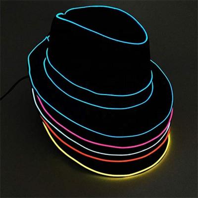 China Solid On EL Wire Light Up Fedora Disco Top Hat for sale