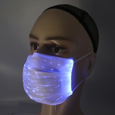 China Breathable Luminous LED Face Mask Light 7 Color Fiber Optic Flashing Dust Mouth-Muffle USB Rechargeable Face Cover for sale