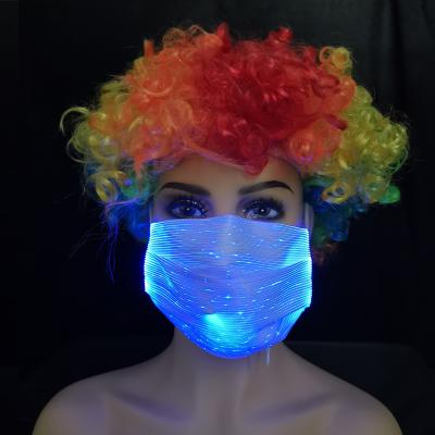 China Breathable Hot Selling LED Light Up Face Masks Cosplay Rechargeable Battery Anti-dust Party Glowing Glowing Praise With Filter Masks for sale