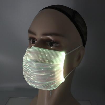 China Breathable Built-in Fiber Optic Battery LED Bling Mask Mask Cool Light Up Praise Face Mask With PM2.5 Filter Cartridge for sale