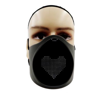 China App Controlled 2021 Best LED Display Screen APP Message Programmable Glow Silicone Face Mask for sale