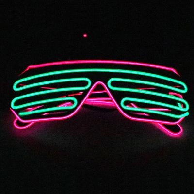 China Best Selling Custom Halloween EL Logo Flashing Led Glasses, Light Up Sunglasses For Party for sale