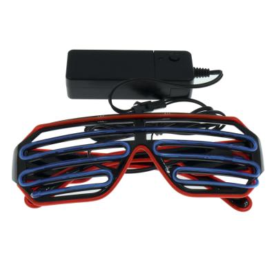 China Halloween Illuminated Clothing Red And Blue LED Neon Light Up Glasses Glow Party Festival Praise for sale