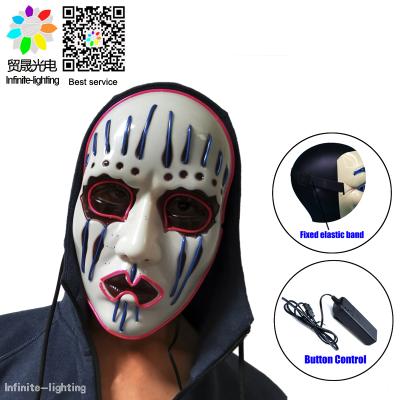 China Solid On Carnival Party Light Up El Wire Neon Mask for sale