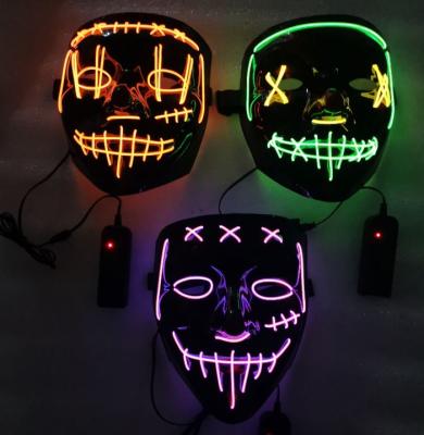 China PVC Unisex Halloween 2 Color Led Party Mask for sale