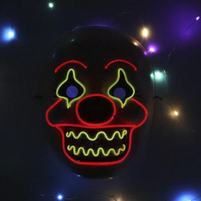 China Solid On Newest Led Light Up Masks Light Up Neon Glow EL Wire Mask For Halloween Mask for sale