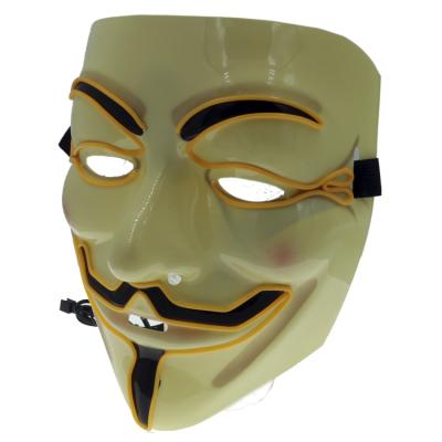 China The Solid On New Halloween Costume Cosplay LED Masks EL Cool Wire Light Mysterious Mask for sale