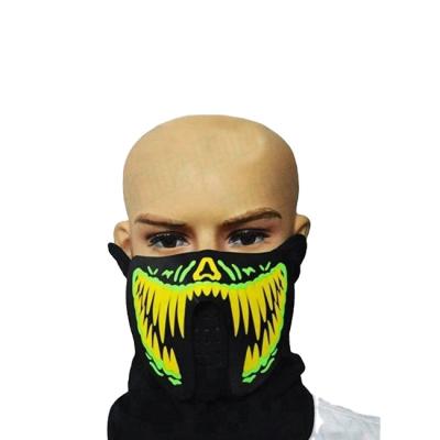 China Gift/Party Show/Promotion Halloween Party Mask Noise Activated EL Panel Praise Face Mask for sale