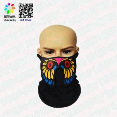 China Promotion 2021 Noise Activated Party Mask Gift/Party/Praise Show Up Glowing El Panel Maskfor Halloween Glowing Facial Decoration for sale