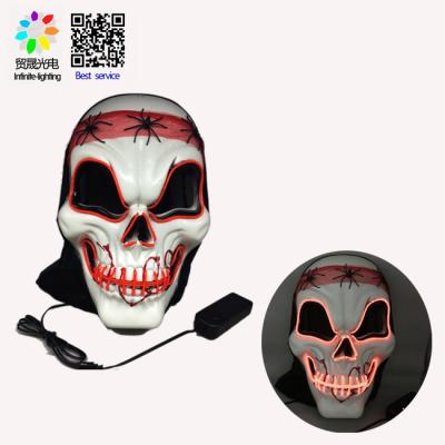 China PP Red Death LED Light Up EL Wire Mask Cosplay Skull Burning Man For Halloween for sale