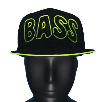 China 2020 COMMON Bass El Led Neon Wire Light Green Light Up Hat Cap With 3 Glowing Modes For Christmas for sale