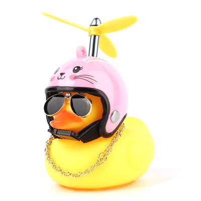 China Cartoon Car Accessories Cartoon Helmet Glass Collar Booster Helmet Motorcycle Animal Accessories Net Red Yellow Little Duck for sale