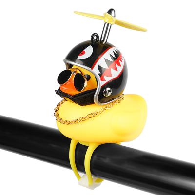 China Will Be Called Will Be Small Duck Headlight Riding Accessories Helmet Dragonfly Duck Shape Bell Children's Bicycle Accessories In Glass Bright Yellow Bamboo for sale