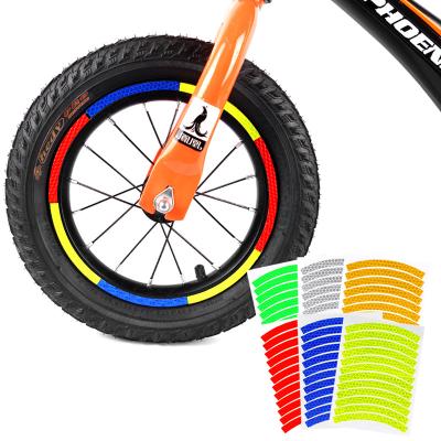 China Signage children's bicycle stickers balance car reflective stickers reflective brand wheel stickers luminous accessories for sale