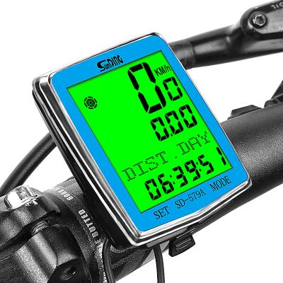 China Bicycle Computer SD-579A Large Screen Wire Control Multifunctional Backlit Mountain Bike Odometer Cable Rider Equipment for sale