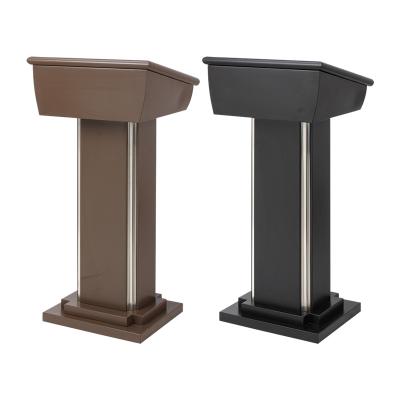 China Modern Contemporary Modern White Metal Material Mild Steel Material Brown Church Lectern Podium Floor Stand Lectern Podium for sale