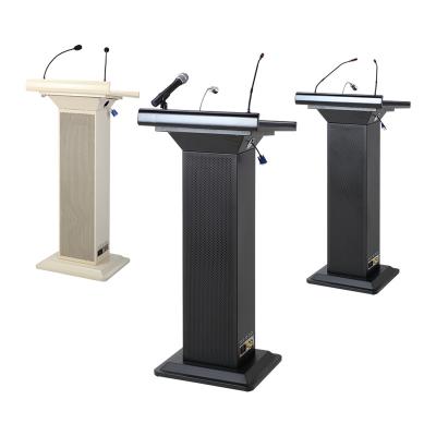 China Modern Sound Powder Plus Multi Functional Wireless Conference Lectern Lectern Sound Church Podium With Microphone Lightweight Speaker for sale