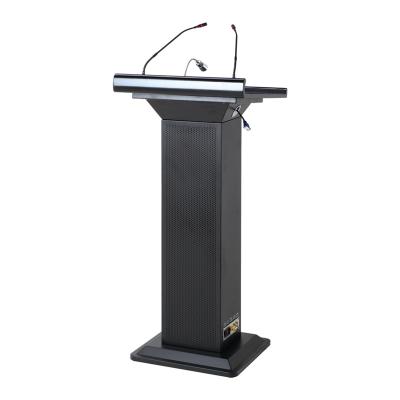 China Modern Sound Powder Plus Multi Functional Wireless Conference Lectern Lectern Sound Church Podium With Microphone Lightweight Speaker for sale