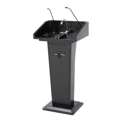 China Modern Sound Powder Plus Multi Functional Wireless Conference Lectern Lectern Sound Church Podium With Microphone Lightweight Speaker for sale