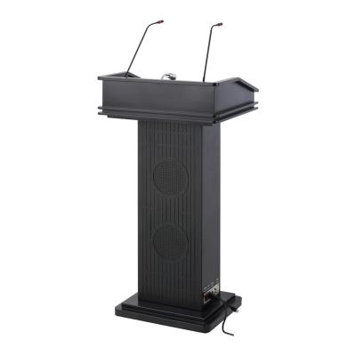 China Modern Sound Powder Plus Multi Functional Wireless Conference Lectern Lectern Sound Church Podium With Microphone Lightweight Speaker for sale