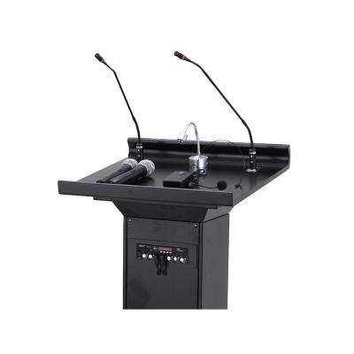 China Modern Conference Pulpit Metal Iron Steel Podium Church Lectern Pulpit with Microphones Light Speakers for sale