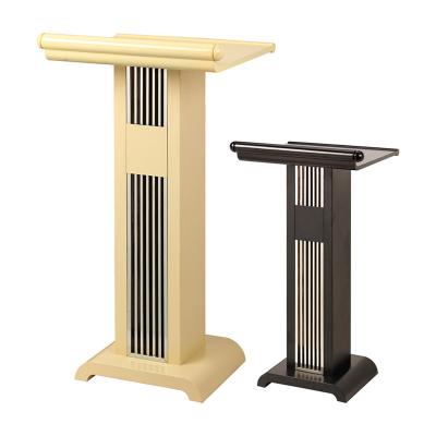 China Modern Pulpit Podium for Church Wedding Event Ceremony Restaurant Public Places Black White Brown Coffee Silver Gold Steel Floor Stand for sale