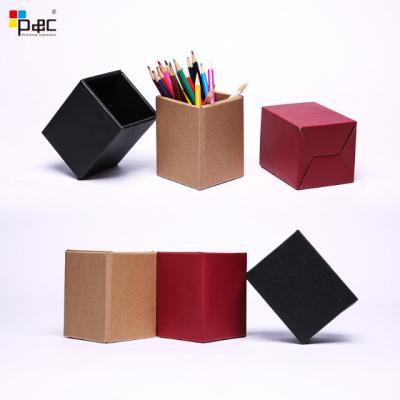 China Wholesale Recyclable High Quality Recyclable Brown Paper Packaging Pen Holder For Desk Eco-friendly Recycled Paper Pen Holder For Desk for sale