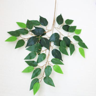 China Garden Jackfruit Leaves Artificial Plants Artificial Ficus Leaves Plastic Banyan Tree For Decoration Christmas Anti-fire Leaf for sale