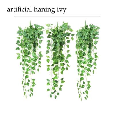 China Outdoor Minimalist Vines Hanging Home Cheap Expanding Fake Furniture Wedding Decoration Artificial Ivy Privacy Fence for sale