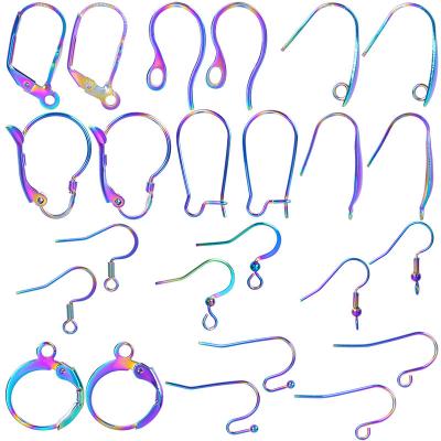 China Stainless Steel Stainless Steel Rainbow Colors Earrings Hooks For Earring Making Ear Hook Earrings Clasp For Jewelry Making Wires ear for sale