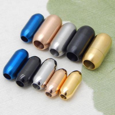 China Necklace Barrel Screw Magnet Stainless Steel Magnetic Snap Clasp For String Bracelet Jewelry Making for sale