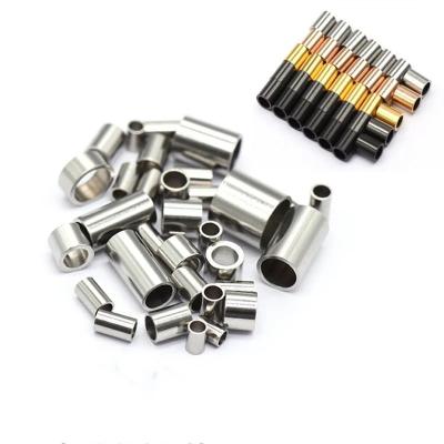 China Round METAL Stainless Steel Plug Spacer Crimp Tube Beads Wire Connectors For DIY Jewelry Making Accessories Dropshipping for sale