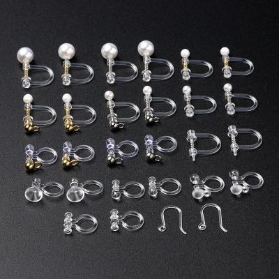 China BOHEMIA Diy No Pierced Earrings Accessories Wholesale Japan Custom Plastic Clear Invisible Clip On Earrings Jewelry Findings Ear Clip for sale