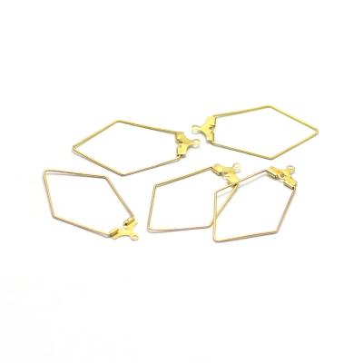 China Custom Brass BOHEMIA Rhombus Earring Findings Shape Jewelry Gold Silver Circle Earrings for sale