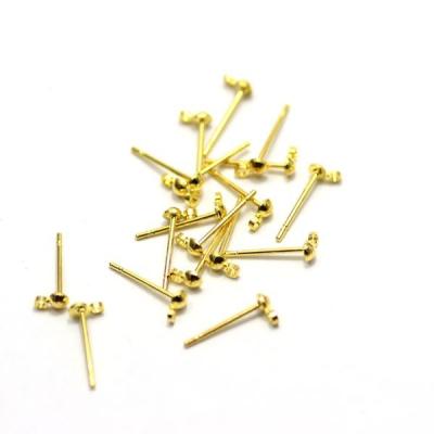 China Jewelry Making Retro Luxury Women Ear Jewelry 3mm Solid Earstud Lighting Ear Stud Earring Brass Component for sale