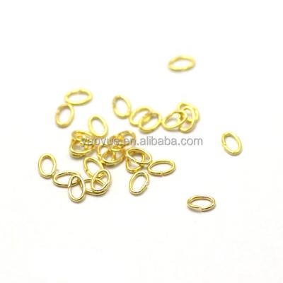 China Factory Wholesale Custom Oval Oval Necklace Gold Split Ring Seals Connectors Brass OpenJump Rings For Jewelry Making for sale