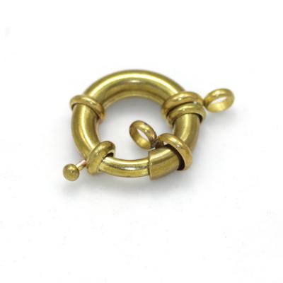 China Necklace 15mm Metal Brass O Ring DIY Gold Plating Buckle O Ring Bulk Spring Rings Clasp For Bracelet Accessories for sale