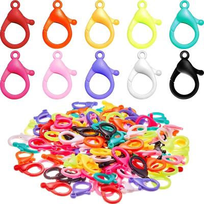 China Plastic green transparent 100pcs per lot diy 35mm colorful big plastic lobster clasp for jewelry necklace for sale