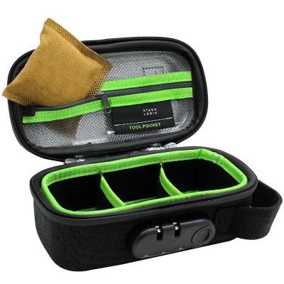 China Custom Carbon Lining Shockproof Dustproof Travel Stash Bag With Lock Smell Proof Bag for sale