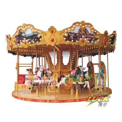 China Luxury Amusement Rides Outdoor Fairground Attraction Equipment Carousel Horse 16 (75kg/person) for sale