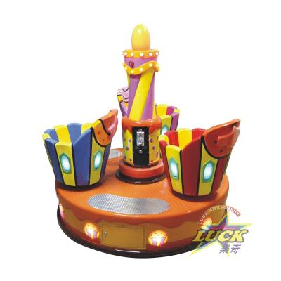 China High Quality Joyful Fun Ride Go Round Kids Mini Outdoor Three Seater Cake Round Carousel XZ0310A for sale