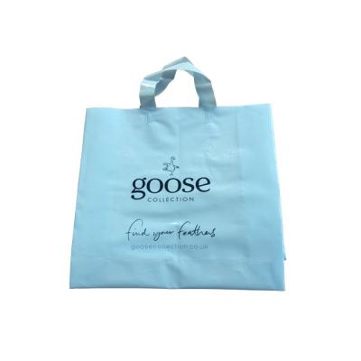 China Strong Adhesive Rikang Customized Soft Die Cut Loop Handle Plastic Carry Bag With Good Design for sale