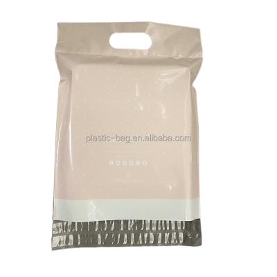 China Durable Die Cutting Pouch Handle Plastic Bag Custom Plastic Shopping Bags With Handles for sale