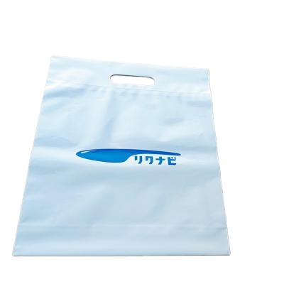 China Durable Custom Plastic Shopping Bags With Die Cut Handles Die Cut LDPE Plastic Bag for sale