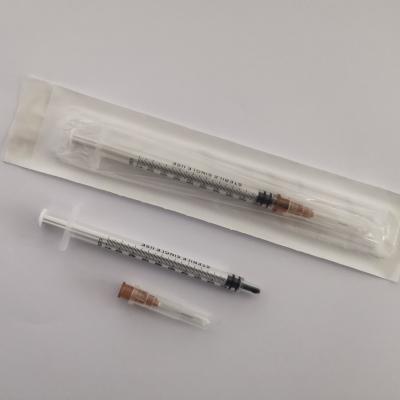 China SUS304+PP 1ml luer slip syringes china 1ml disposable syringe luer slip syringe with needle for sale