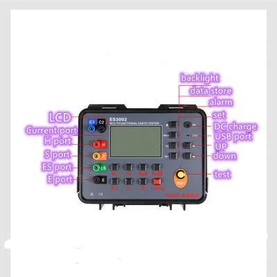 China Voltage Test FUZRR ES3002 30K Ohm Digital Grounding Resistance Meter Digital Earth Resistance Testers Four Wire Test. for sale